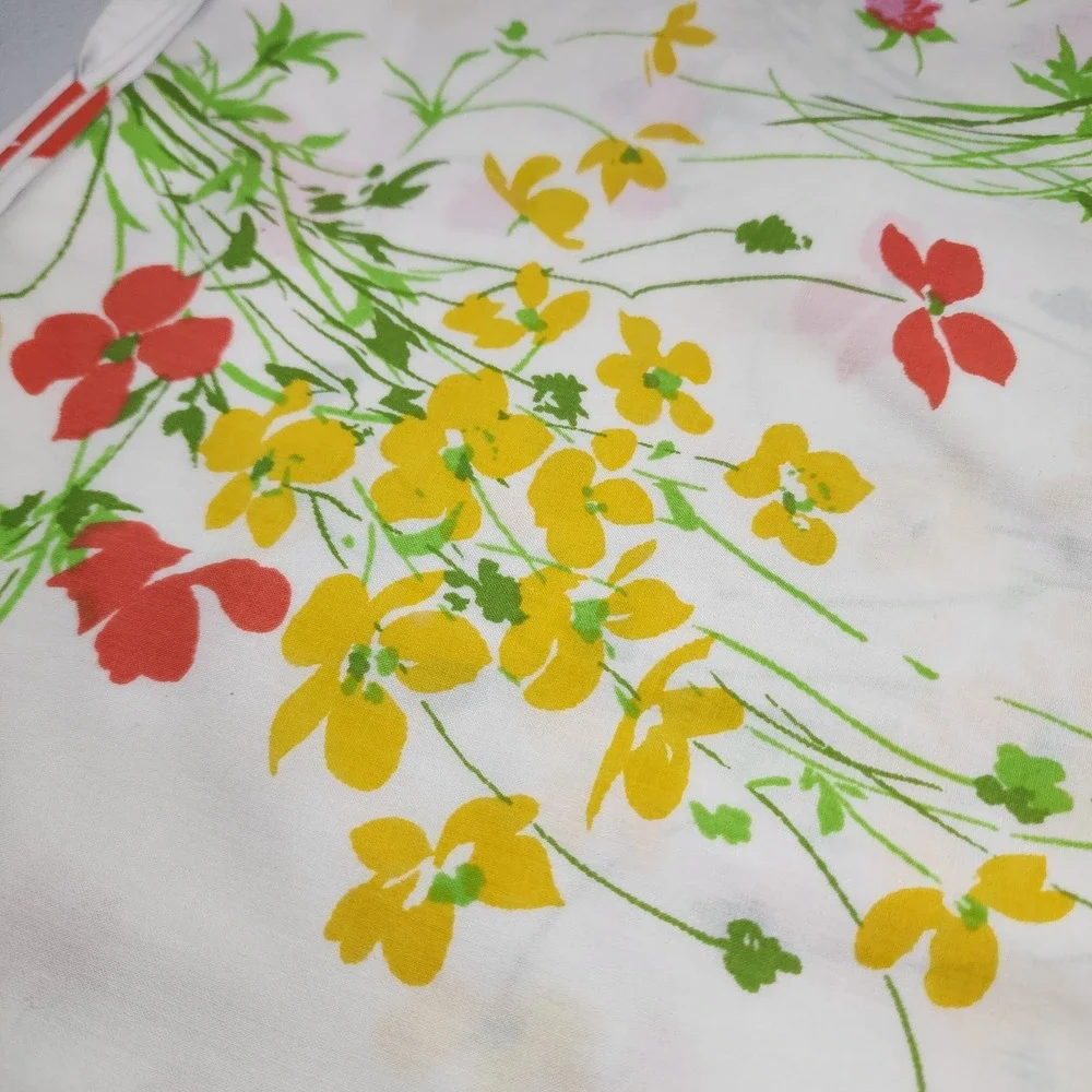 Vintage Fieldcrest Perfection Twin Flat Sheet Wildflower Botanical Floral USA